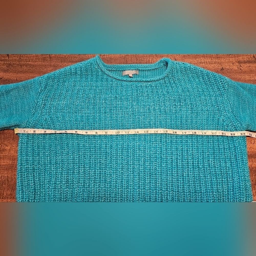 Habitat Women's Cotton Shaker Knit Crew Neck Blue Long Sleeve Sweater Size Small - Picture 11 of 13